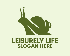 Slow - Green Silhouette Snail logo design
