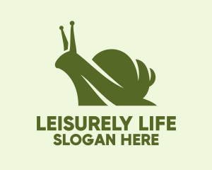 Green Silhouette Snail  logo design