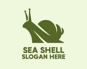 Mollusk - Green Silhouette Snail logo design