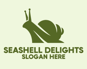 Green Silhouette Snail  logo design