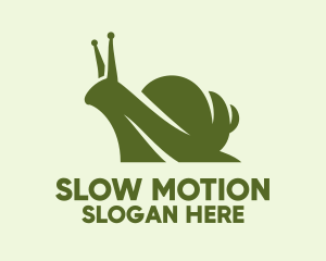 Slug - Green Silhouette Snail logo design