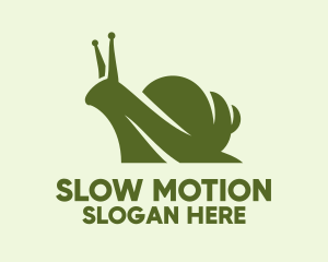 Green Silhouette Snail  logo design