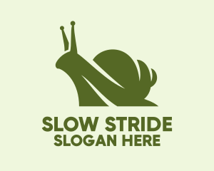 Green Silhouette Snail  logo design