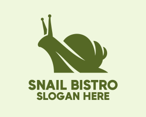 Gastropod - Green Silhouette Snail logo design