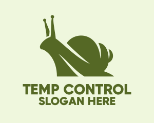 Green Silhouette Snail  logo design