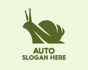 Gastropod - Green Silhouette Snail logo design