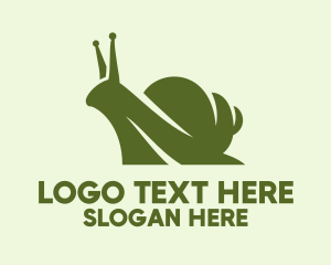 Green Silhouette Snail  Logo