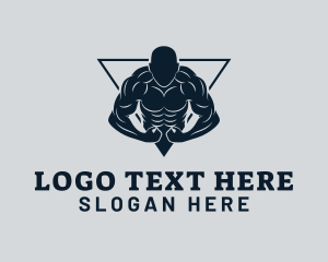 Human Body - Bodybuilder Fitness Gym logo design