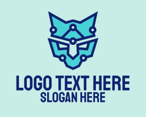 Robot Mascot - Digital Blue Panther logo design