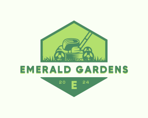 Landscaping Lawn Mower logo design