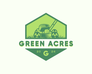 Landscaping Lawn Mower logo design