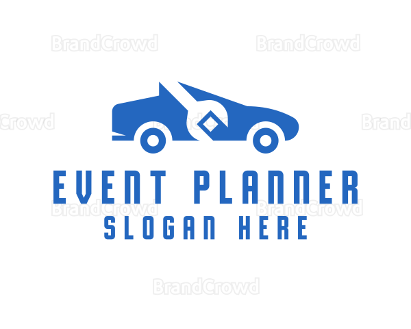 Blue Wrench Car Logo