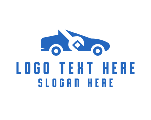 Car - Blue Wrench Car logo design