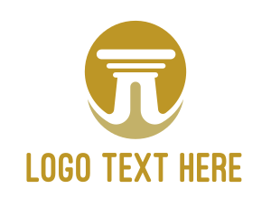 Pillar - Gold Sun Pillar logo design