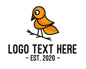 Sparrow - Yellow Sparrow Outline logo design