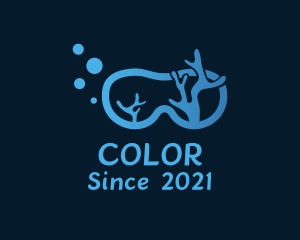 Diving Gear - Coral Diving Goggles logo design