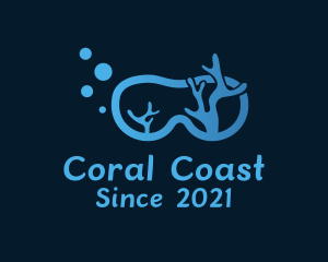 Coral Diving Goggles logo design