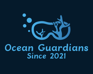 Marine Conservation - Coral Diving Goggles logo design