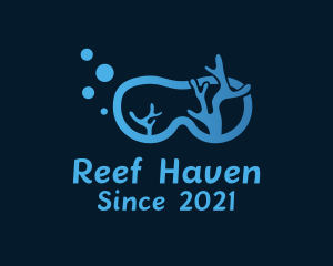 Reef - Coral Diving Goggles logo design