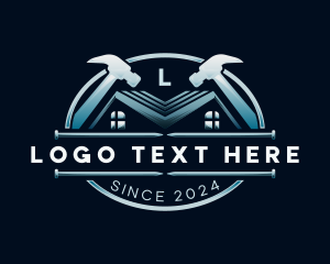 Property Developer - Roof Contractor Hammer logo design