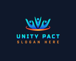 People Unity Hand logo design