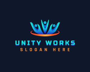 People Unity Hand logo design