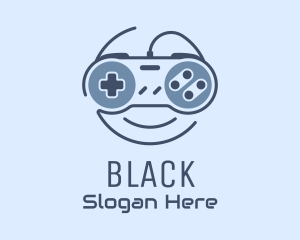 Blue Monoline Gamepad Smile Logo