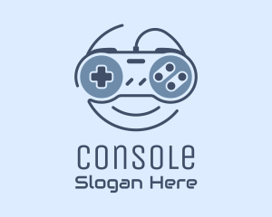 Fortnite - Blue Monoline Gamepad Smile logo design