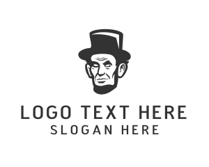 President - Monochromatic Lincoln Head logo design