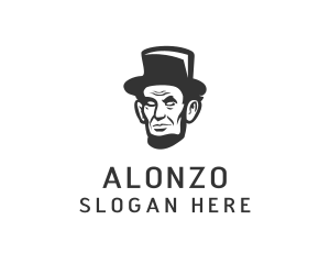 Monochromatic Lincoln Head logo design