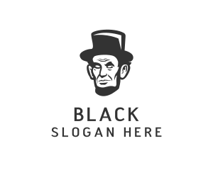 Monochromatic Lincoln Head logo design