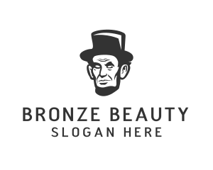 Monochromatic Lincoln Head logo design