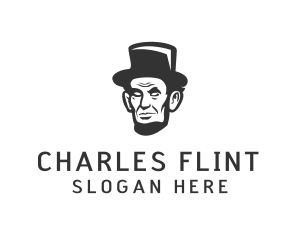 Monochromatic Lincoln Head logo design