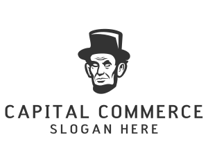 Monochromatic Lincoln Head logo design