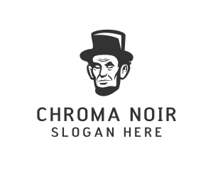 Monochromatic Lincoln Head logo design