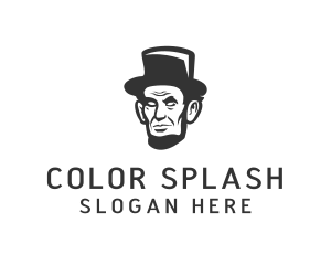 Monochromatic Lincoln Head logo design