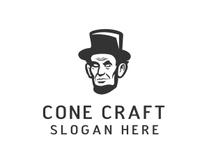 Monochromatic Lincoln Head logo design