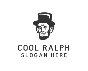 Monochromatic Lincoln Head logo design