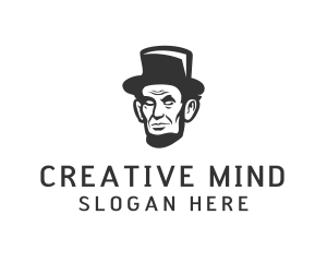 Monochromatic Lincoln Head logo design