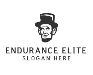 Monochromatic Lincoln Head logo design