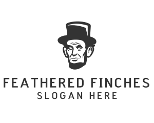 Monochromatic Lincoln Head logo design