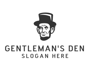 Monochromatic Lincoln Head logo design