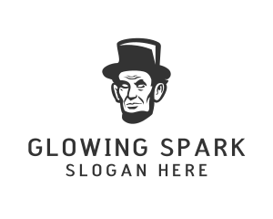 Monochromatic Lincoln Head logo design