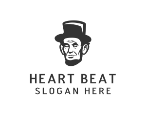 Monochromatic Lincoln Head logo design