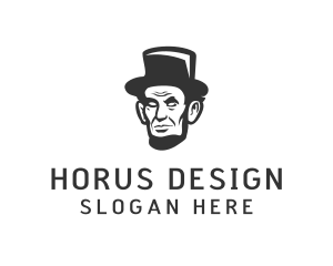 Monochromatic Lincoln Head logo design