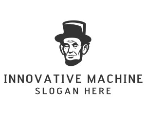 Monochromatic Lincoln Head logo design