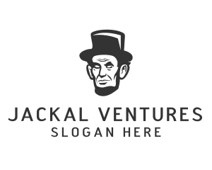 Monochromatic Lincoln Head logo design