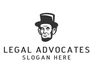 Monochromatic Lincoln Head logo design