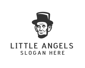 Monochromatic Lincoln Head logo design