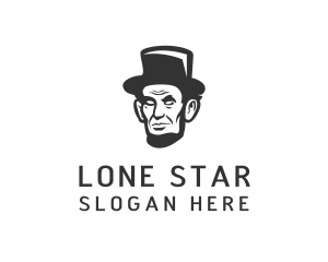 Monochromatic Lincoln Head logo design